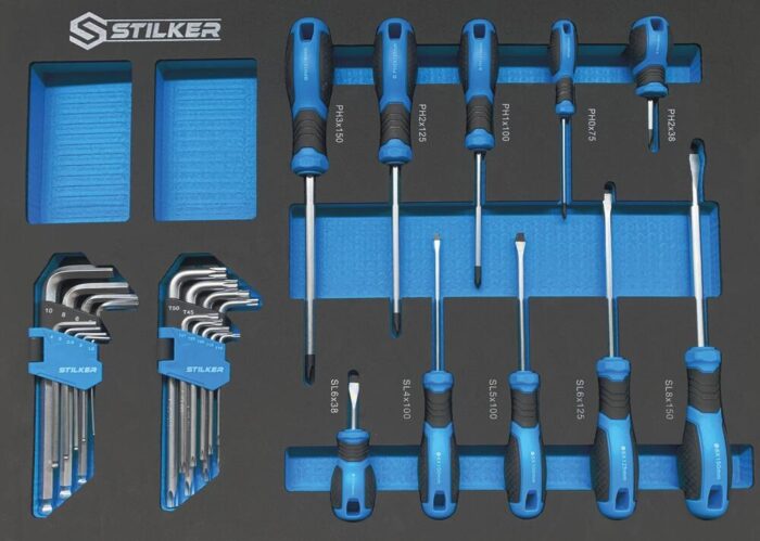 Servante d'atelier 7 tiroirs 147 outils Sodise - modules mousses